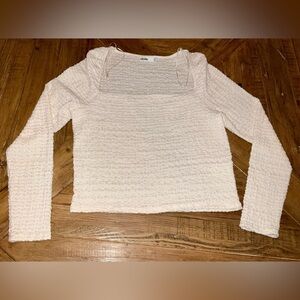 Elodie square neck stretchy top - size xl - nwot - cream color